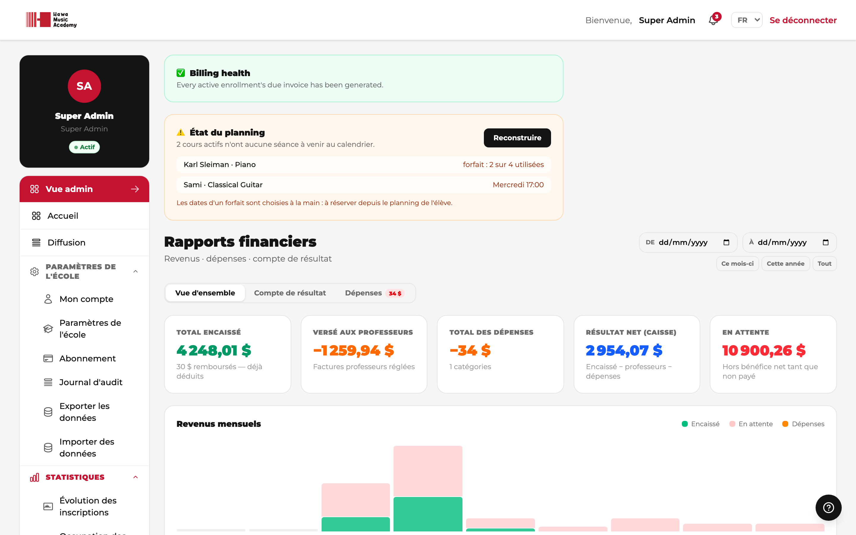 Rapports financiers