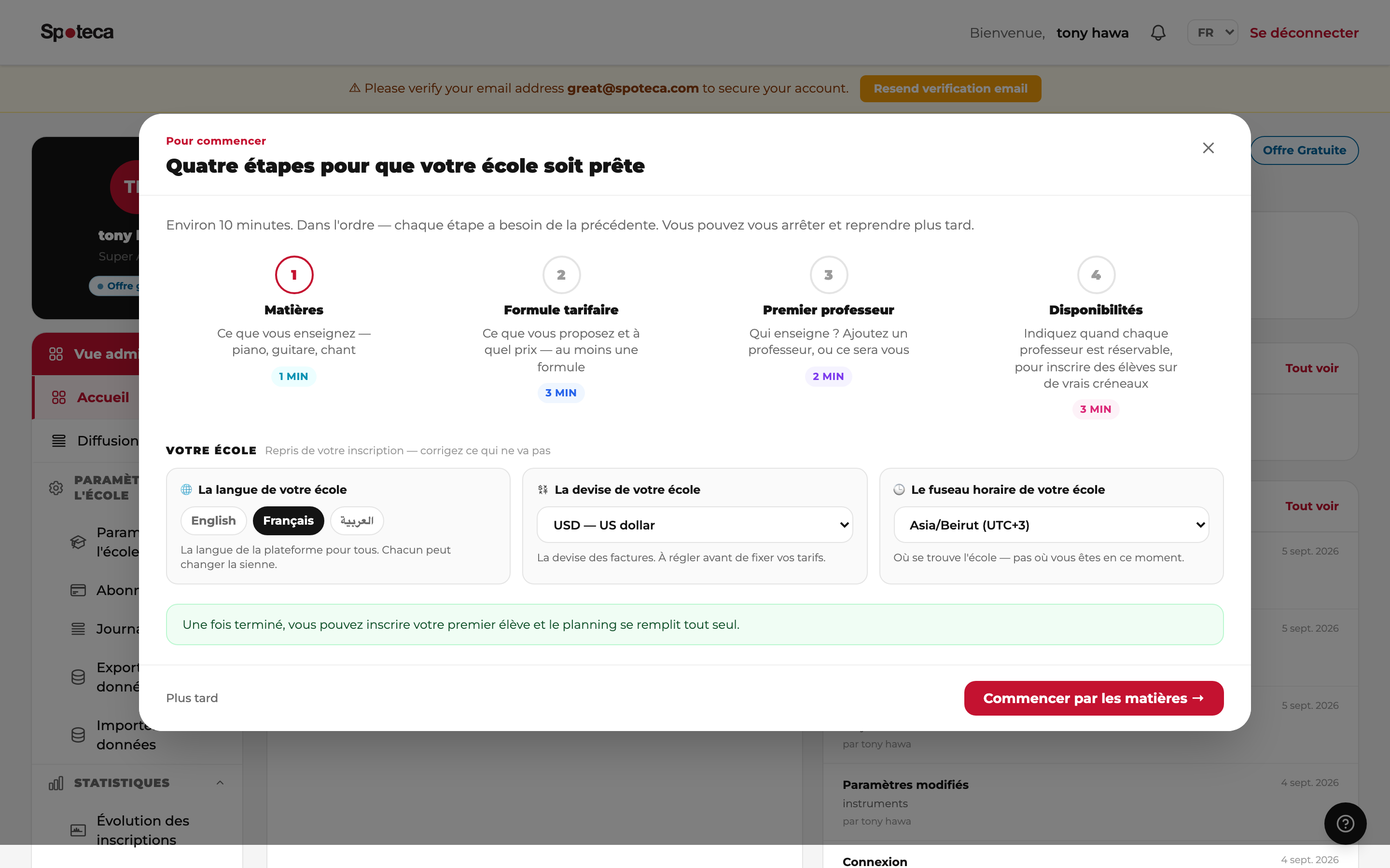 L'assistant de configuration