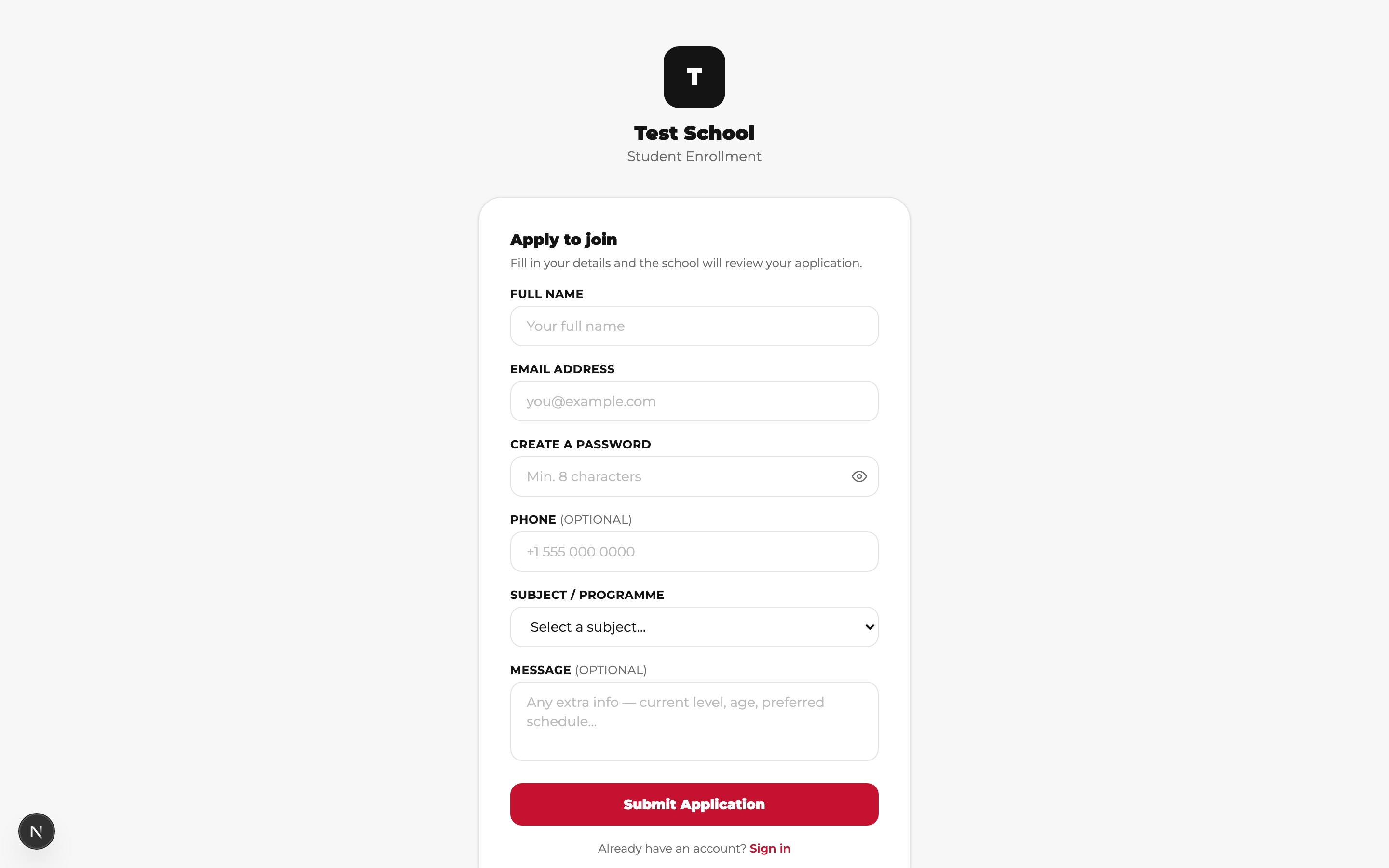 Join page