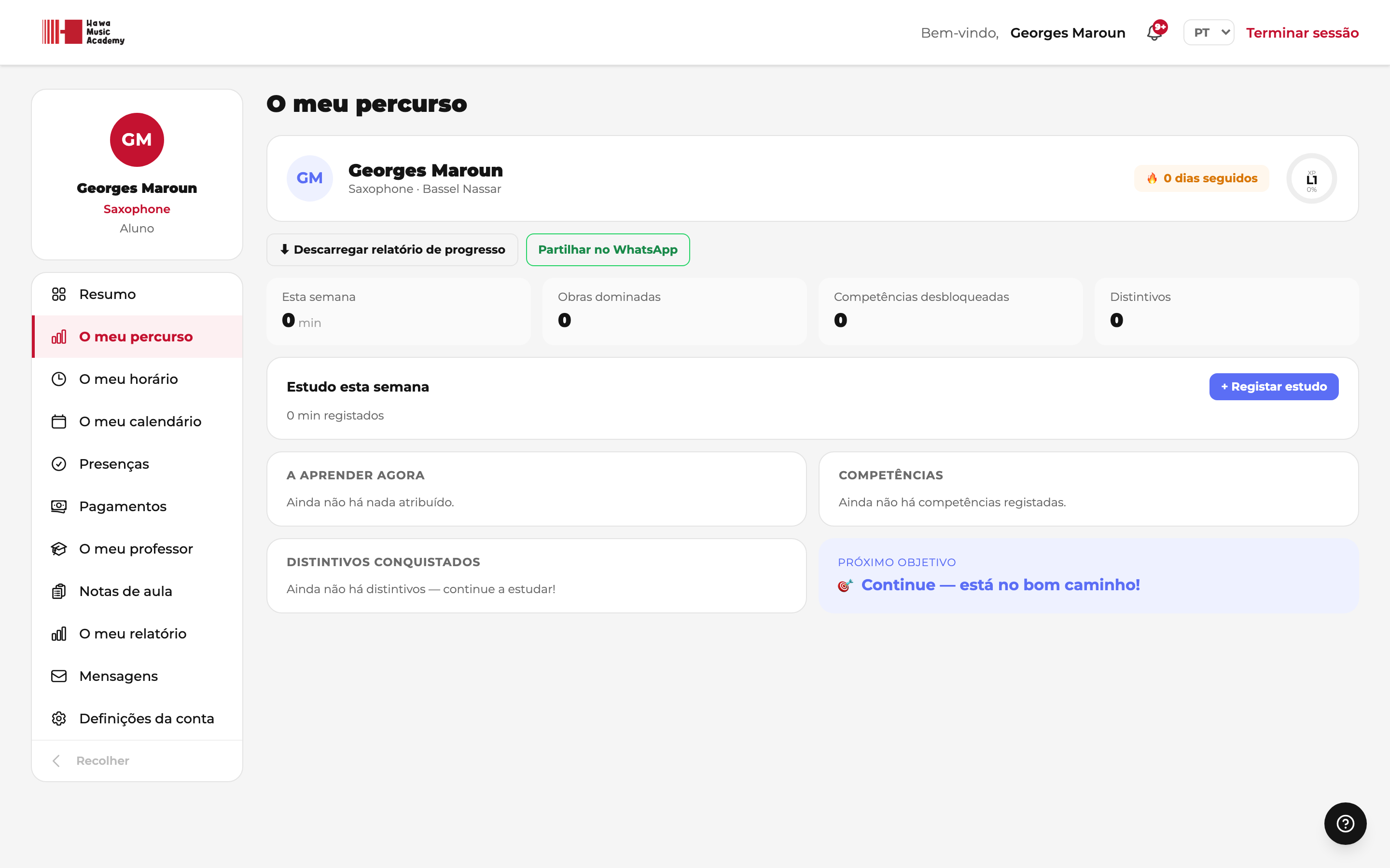 O meu percurso
