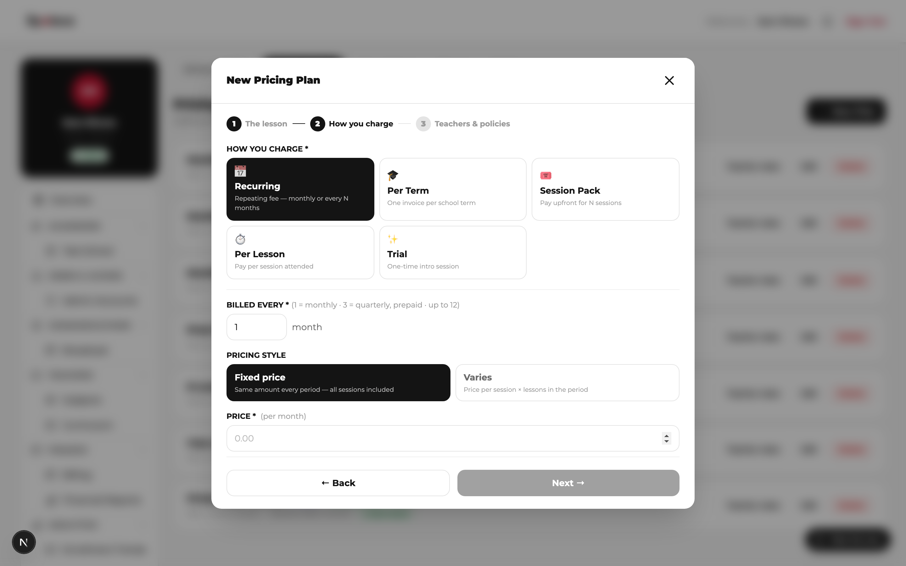New pricing plan