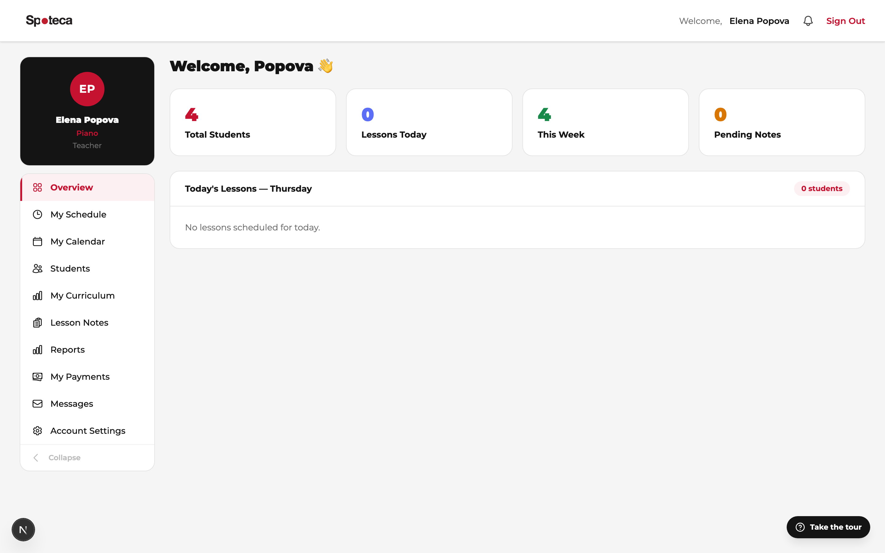 Teacher overview