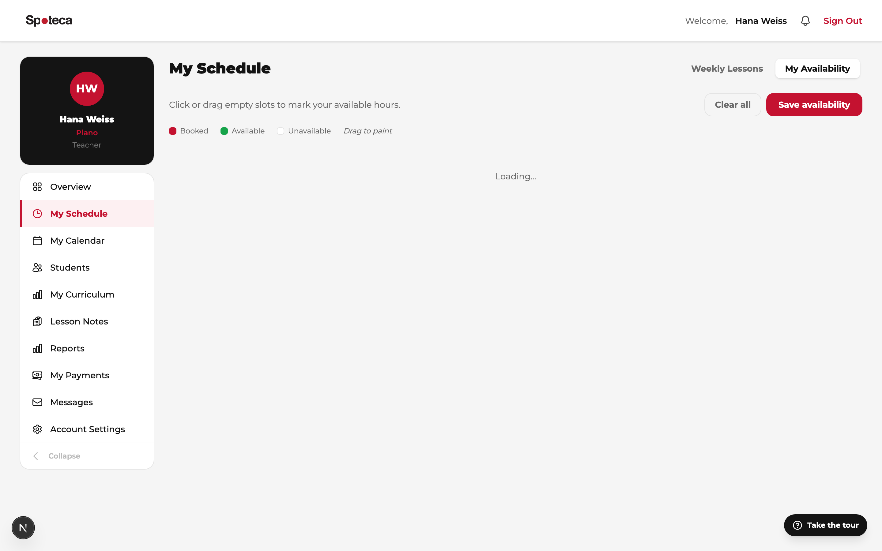 Availability empty
